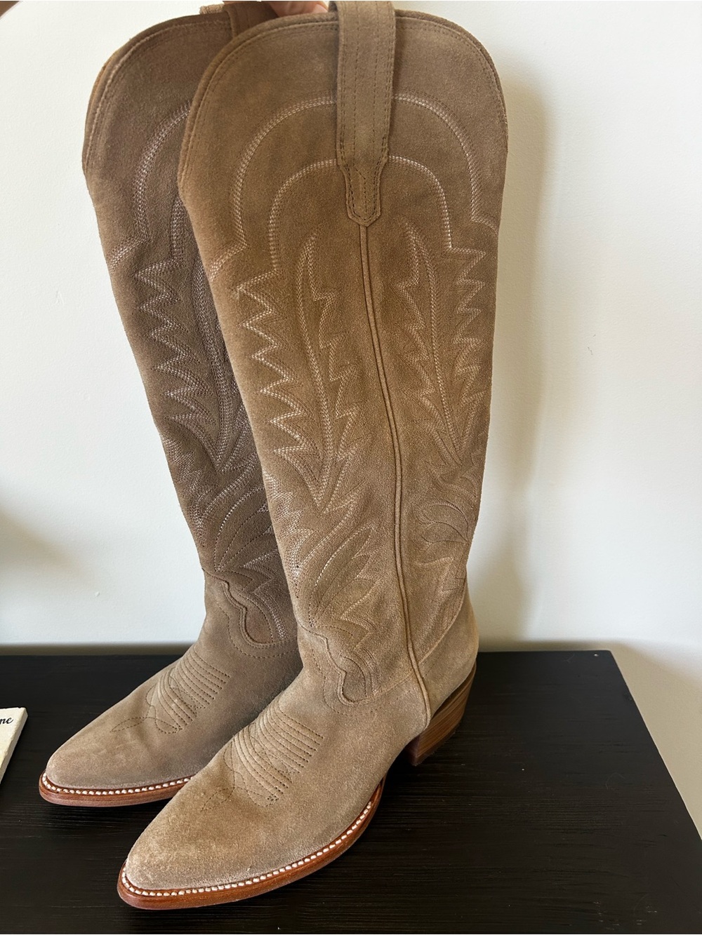 Tecova Abby Driftwood Suede Western Boots - Picture 5 of 11
